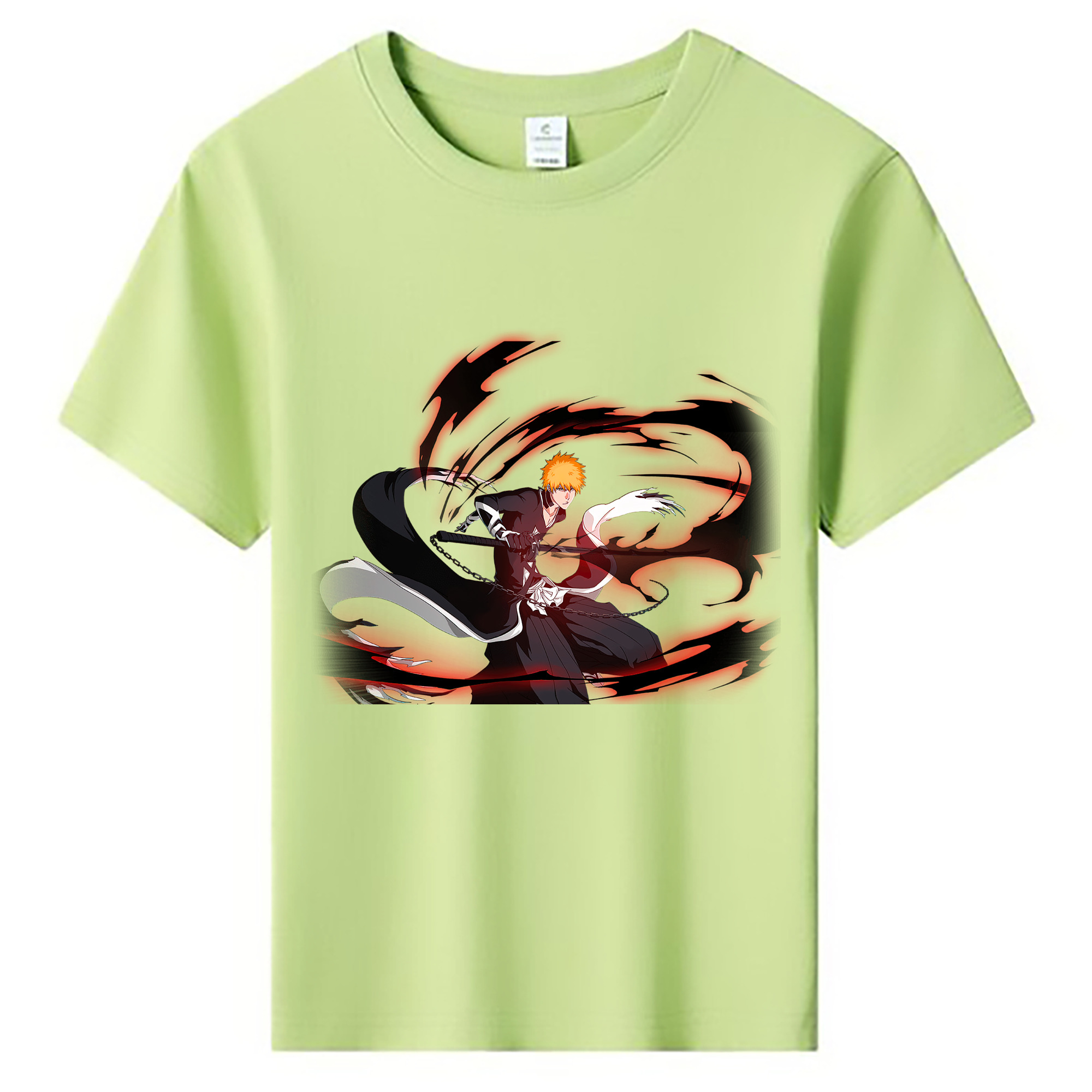 （画像用） ブリーチ 黒崎一護（くろさき いちご）BLEACH Kurosaki Ichigo 綿100％キッズTシャツ（フロントプリント）